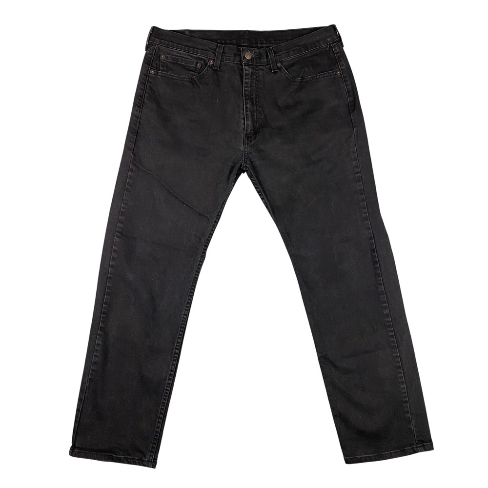 Levi's Strauss Co 505 Regular‎ Fit Black Denim Straight Leg Jeans Mens Size 36